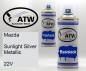 Preview: Mazda, Sunlight Silver Metallic, 22V: 400ml Sprühdose + 400ml Klarlack - Set, von ATW Autoteile West.